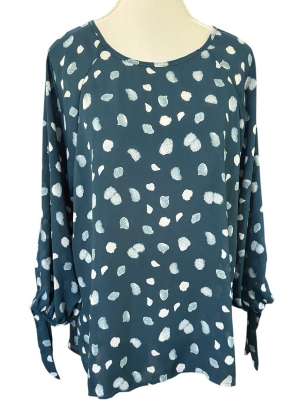 Papermoon Larie Teal Polka Dot Blouse